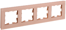 BRITE Рамка 4-мест. РУ-4-2-БрП стекло персиковый матовый IEK | код BR-M42-G-31-K96 | IEK