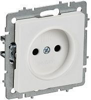 BRITE Розетка 1-местная без заземления без защитных шторок 10А РС10-1-0-БрАБ арктический белый IEK | код BR-R10-10-K91 | IEK