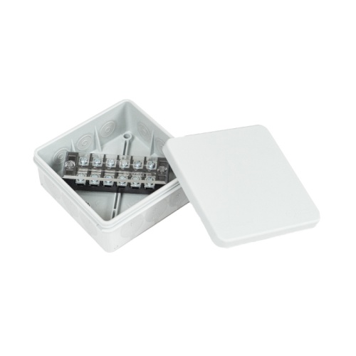 Коробка распределительная для прямого монтажа двухкомпонентная (HF) в комплекте с 6-кл. зажимами, сечение до 2,5 мм?, 100х100х40 серая Промрукав | код PR80.0170 | ПРОМРУКАВ