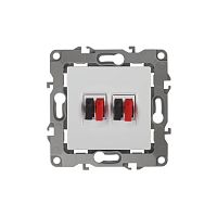 Розетка аудио двойная, Эра12, белый, 12-3112-01 | код Б0027461 | ЭРА