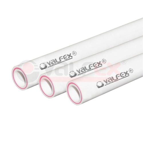 Труба полипропиленовая армированная стекловолокном SDR7.4 PN20 63 х 8.6 мм хлыст 4м белая | код. 10105063 | Valfex