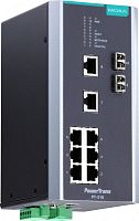 Коммутатор PT-510-MM-LC-HV IEC 61850-3 managed DIN-Rail switch, 8 x 10/100BaseT(X), 2 x 100BaseFX MM, LC connectors, 1 power su | код 00-06074494 | MOXA