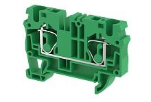 Клемма проходная пружинная 6 мм2, на 2 подключения, зеленая SQ6-GREEN | код 2104010003 | Elmex