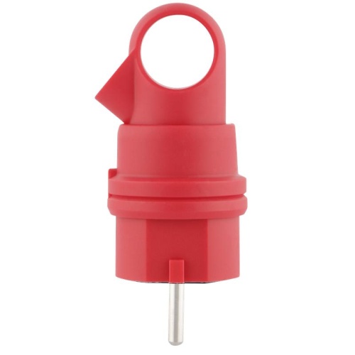 Вилка каучуковая прямая с/з 90град. с кольцом 16А 230В IP44 красн. Duwi 27459 9 фото 5