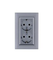 Розетка 2-я Karea RIZZ STAR с заземл. сер. Makel 88065082