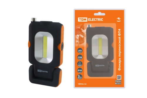 Фонарь переносной светодиодный ФП4, 1 Вт LED+3 Вт COB, 110 лм, 3хААА, магн., телескоп, TDM | код SQ0350-0098 | TDM