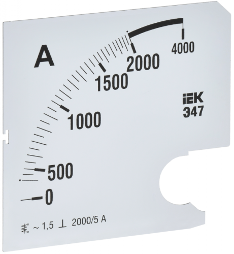 Шкала смен. для амперметра Э47 2000/5А-1,5 96х96мм IEK | код IPA20D-SC-2000 | IEK