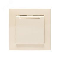 Валенсия розетка 1-местная с/з 16А кремова с крышкой и защ, штор, | код EWV10-124-20 | EKF