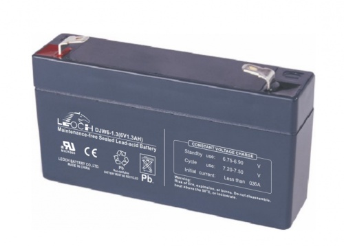 LEOCH DJW 6-1,3 Аккумуляторная батарея, напряжение: 6В, ёмкость: 1,3Ач, клеммы типа: F1, Размеры ВШГ: 57,5x24x97мм, вес: 0,31кг. Срок службы: 8 лет. | код DJW6-1.3 | LEOCH LEOCH DJW 6-1,3 Аккумуляторная батарея, напряжение: 6В, ёмкость: 1,3Ач, клеммы типа: F1, Размеры ВШГ: 57,5x24x97мм, вес: 0,31кг. Срок службы: 8 лет. | код DJW6-1.3 | LEOCH