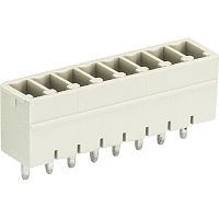 Вилочный разъем, вертикальный, на плату, шаг 3,5 мм, 7 полюсов, фиксация на плате пайкой, 250V, 8А, без маркировки, цвет: серый, серия 8513 S G | код 25.646.0753.0 | Wieland