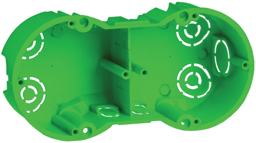 Коробка КМ40023 установочная 2 места d141х70x45 для полых стен с саморезами металлическая лапка | код UKG20-141-070-045-M | IEK