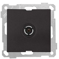 21 - Розетка TV, проходная, черный мат | код 2100-170-0184 | Mutlusan