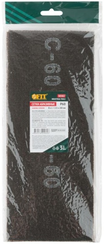 Сетка шлифовальная 115х280мм (уп.3шт) Р 60 FIT 38302
