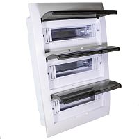 Распределительный щит RUICHI ЩРВ-П-36 встраиваемый, прозрачный, чёрная дверь, IP40 | код 115593 | Ruichi