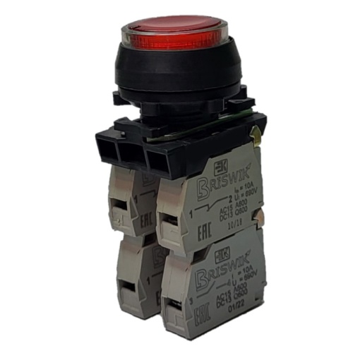Выключатель Briswik КЕ 172/3м -Л 24В красный 2но+2нз цилиндр с подсветкой IP66 УХЛ2 10А | код aZ-EB-6Ai-3243 | Briswik Выключатель Briswik КЕ 172/3м -Л 24В красный 2но+2нз цилиндр с подсветкой IP66 УХЛ2 10А | код aZ-EB-6Ai-3243 | Briswik