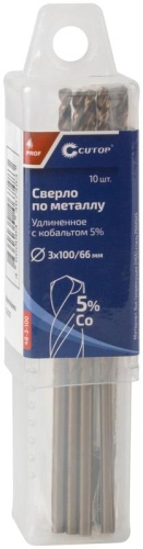 Сверло по металлу удлиненное Profi с кобальтом 5%, 3x100 мм (10 шт.) | код 48-3-100 | FIT фото 3