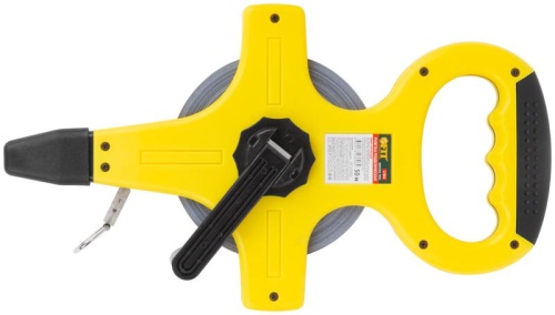 Рулетка геодезическая, стальная лента, желтый открытый пластиковый корпус, прорезиненная ручка 50 м | код 17803 | FIT фото 4 Рулетка геодезическая, стальная лента, желтый открытый пластиковый корпус, прорезиненная ручка 50 м | код 17803 | FIT фото 4