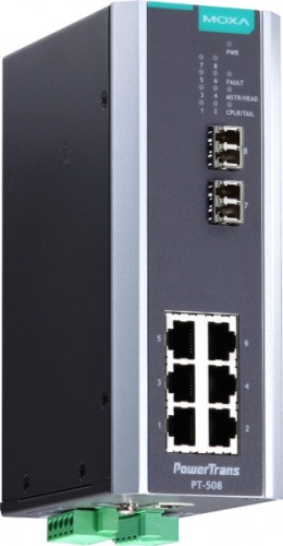 Коммутатор PT-508-MM-LC-HV IEC 61850-3 Ethernet switch, 6 10/100BaseT(X), 2 100BaseFX multi-mode, LC, 1 x 220 VAC, -40~85?C | код 00-06066478 | MOXA Коммутатор PT-508-MM-LC-HV IEC 61850-3 Ethernet switch, 6 10/100BaseT(X), 2 100BaseFX multi-mode, LC, 1 x 220 VAC, -40~85?C | код 00-06066478 | MOXA