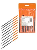 Набор надфилей 10 шт, ?4 мм, длина 160 мм, пластиковая рукоятка, Рубин TDM | код SQ1026-0304 | TDM