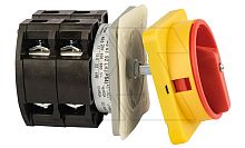 Переключатель BS 63 92 LK (IP54), аварийный, 4P, 63A, тип 0-1, 22kW(400VAC по АС-23), на дверь, красная блокируемая в 0 рукоятка, фронт IP54 | код EAC610686 | Rade Koncar