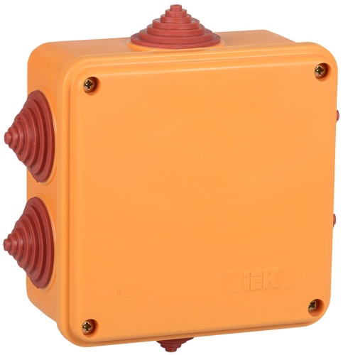 Коробка распаячная огнестойкая ПС 100х100х50мм 6P 4мм2 IP55 6 вводов | код UKF30-100-100-050-6-4-09 | IEK