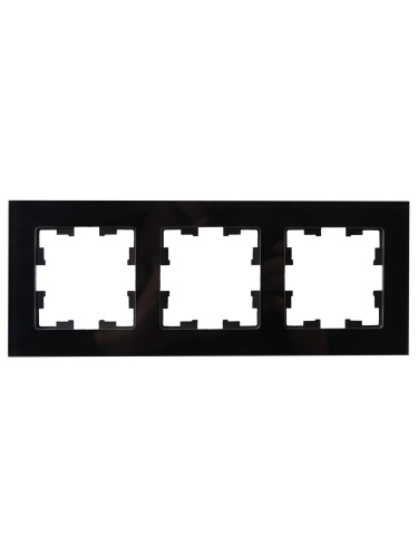 Рамка 3-м BRITE РУ-3-2-БрЧ стекло черн. | код. BR-M32-G-K02 | IEK фото 4