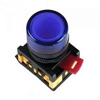 Кнопка ABLFS-22 синий d22мм неон/220В 1з+1р (ANDELI) | код ADL10-026 | ANDELI