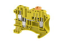 Клемма проходная винтовая 4 мм2, с размыкателем, на 3 подключения, желтая TQK4-1X2-YELLOW | код 1203140004 | Elmex