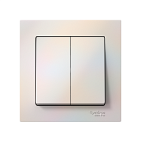 ATLASDESIGN 2-клавишный ВЫКЛЮЧАТЕЛЬ, сх.5, 10АХ, в сборе, быстрозажимные клеммы, ЖЕМЧУГ | код ATN000452S | Systeme Electric