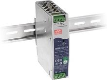 Источник питания AC-DC, 60Вт, вход 180…550V AC, 47…63Гц /254…780V DC, выход 48В/0…1.25A, рег. вых=48…57В, изоляция 4700В AC, в кожухе на DIN-рейку 32х125.2х102мм, -30…+85С | код WDR-60-48 | MeanWell