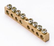 Шина нулевая 8 групп/крепеж по центру, сеч. 6x9 | код. 32001DEK | DEKraft