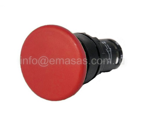 Кнопка моноблочная аварийная без фиксации, красная (1НО+1НЗ), MB102MK | код MB102MK | EMAS