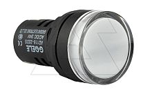 Индикатор светодиодный моноблочный AD116-22DS, белый, LED 24VAC/DC, IP65, 22mm | код AD116-22DS/W23 | GQELE