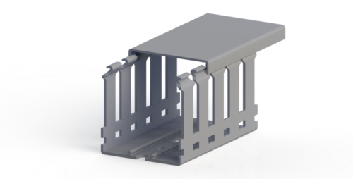 555 6060WS, KKD 6060, Перфорированный короб с крышкой, 60x60 (Широкий шаг перфорации) (ШxВ) Серый | код 0.0.0.5.556060WS | KLEMSAN