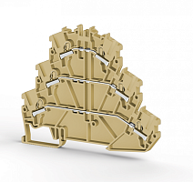 307 470, Клеммник 3-х ярусный пруж.быстрозажимной (Push in), 2,5 мм.кв., с диодом, направление диода А, (бежевый), PYK 2,5-3FD-A | код 0.0.0.3.07470 | KLEMSAN