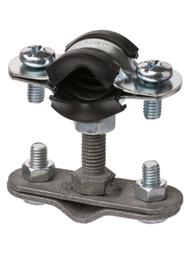 Держатель хомут с резиновым уплотнением ?20-24 мм для прута ?6-10 мм, стал. зажим, термодиффузия TDM | код SQ2402-3201 | TDM