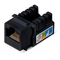 Вставка Keystone Jack RJ-45, категория 6, заделка тип 110, черная (KJ-RJ45-Cat.6-90-BK) | код. 9483c | Cabeus