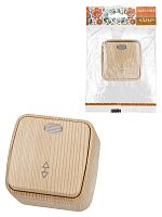 Переключатель на 2 направления 1-кл. открытой установки с подсветкой IP20 10А, сосна Дача Народная | код SQ1824-0056 | TDM НАРОДНЫЙ