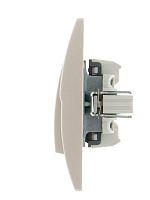 DERIY Выключатель 2-клавишный с подсветкой ПБТ жемчужно-белый | код 702-3030-112 | Lezard