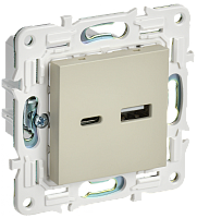 SKANDY Роз. USB A+C 3,1А SK-R14B беж. IEK | код SK-U22-D31-K10 | IEK