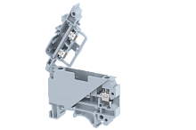 Клемма проходная винтовая 4 мм2 под предохранитель, на 2 подключения, со светодиодом 48V AC/DC, желтая KUDF4AD48V(Y) | код 1103260484 | Elmex