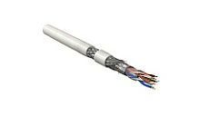 Hyperline SFUTP4-C5E-P26-IN-LSZH-RD-305 (305 м) Кабель витая пара. экранированная SF/UTP. категория 5e. 4 пары (26 AWG). многожильный (patch). экран-фольга+мед. оплетка. LSZH. –20 C–+75 C. красный | код 445021 | Hyperline