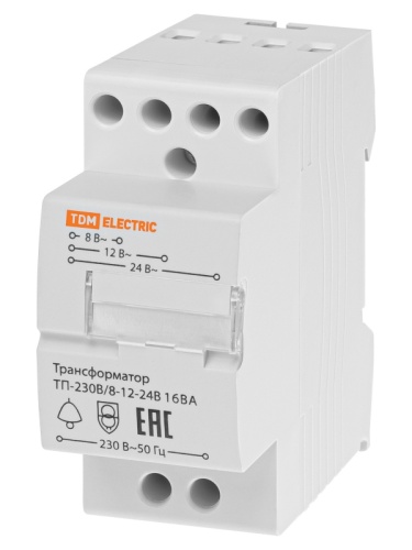 Трансформатор понижающий ТП-230В/8-12-24В 16ВА DIN-рейка TDM | код SQ0225-0021 | TDM Трансформатор понижающий ТП-230В/8-12-24В 16ВА DIN-рейка TDM | код SQ0225-0021 | TDM