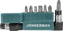 S08H208S Комплект вставок-бит 1/4DR, SL4,7, PH1,2,3, PZ1,2, c Г-образным приводом, 8 предметов | код S08H208S | JONNESWAY