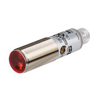 Фотоэлектрический датчик цилиндрический O18 L69мм, материал корпуса: никелированная латунь, диффузный, положение излучателя/приемника фронтальное, инфракрасный LED (850нм), расстояние срабатывания: 100мм, время срабатывания: 1мс, регулировка чувствительн