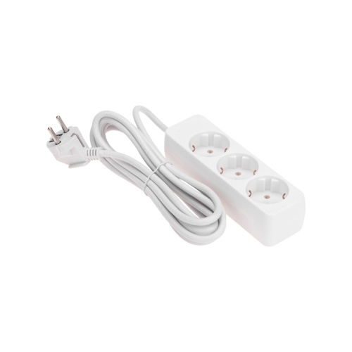 Удлинитель 3 гнезда, 3м, 3х0,75мм?, с/з, белый PROconnect | код 13-4209 | PROCONNECT