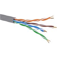 Кабель витая пара кат. 5E неэкранированный U/UTP, 4 пары, для одиночной прокладки, ПВХ, цвет внешней оболочки серый, коробка 305 м | код RN5EUUKPVGY | DKC