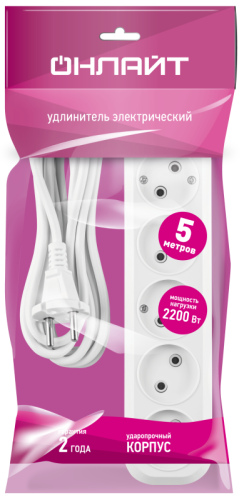 Удлинитель 90 787 OPE-S-05-500-X-2x1 ОНЛАЙТ 90787 фото 4