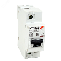 Выключатель автоматический однополюсный 20А D ВА47-100-1D20-УХЛ3 | код 318094 | КЭАЗ