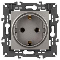 Розетка Elegance 14-2101-16 16А 250В 2P+E Schuko титан Эра Б0065802